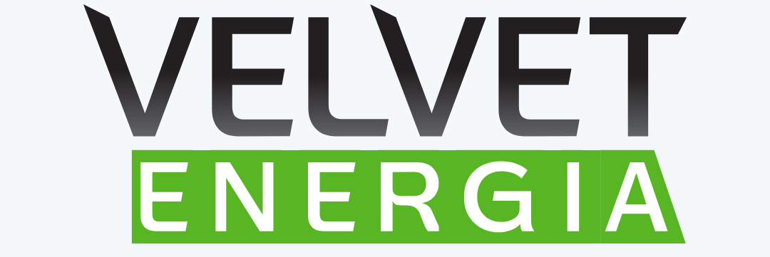 Logo da Velvet Energia, empresa de energia por assinatura, Geração Energia Solar Distribuída (GD) e no Mercado Livre de Energia.