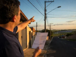Pessoa segurando conta de luz em frente à rede elétrica para explicar energia solar por assinatura Copel