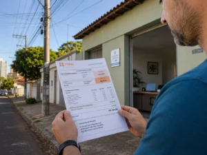 Rede elétrica em rua do Paraná representando energia solar por assinatura para clientes da Copel