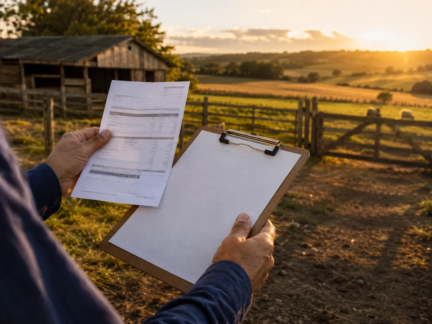 Produtor rural analisando conta de energia para avaliar energia solar por assinatura rural